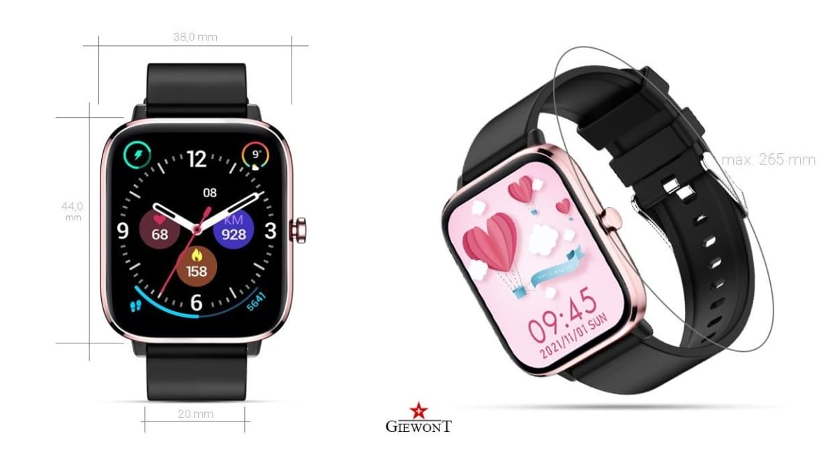 Smartwatch GIEWONT Dynamic SmartCall GW230-3 - Rose Gold/Black Effect