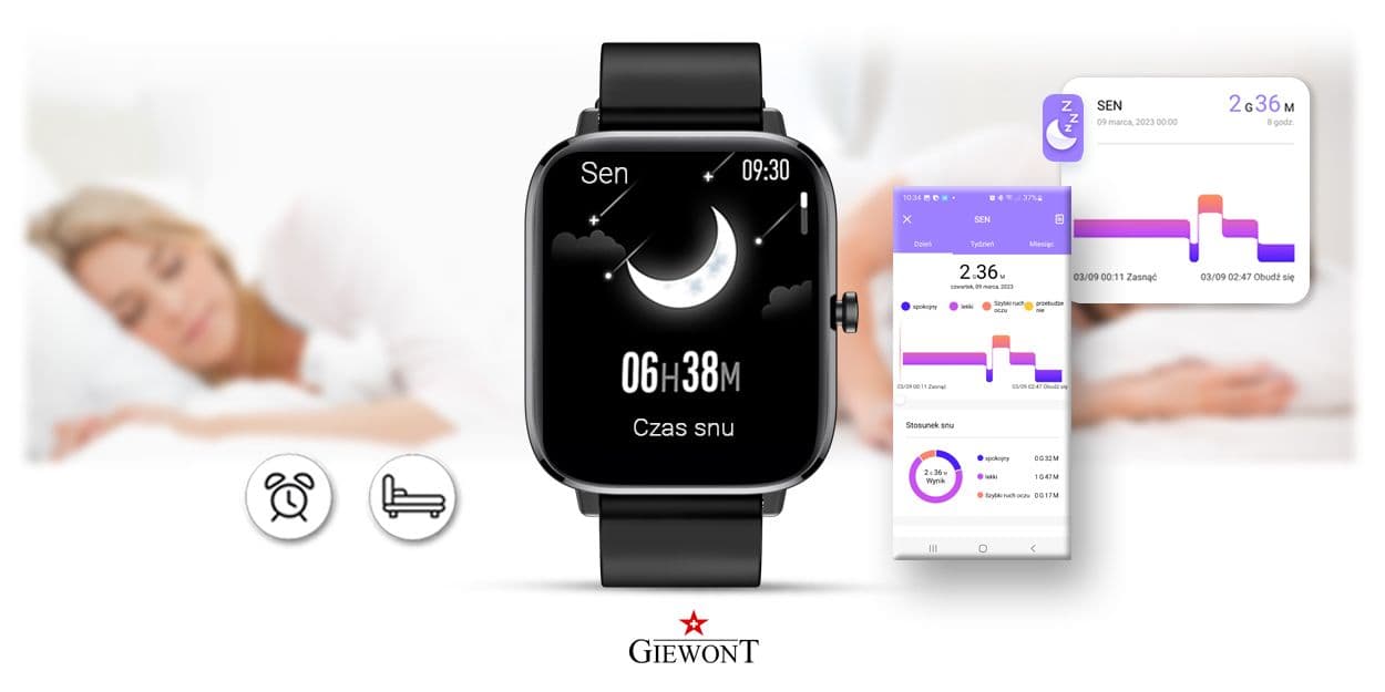 Smartwatch GIEWONT Dynamic SmartCall GW230-2 - Carbon/Carbon