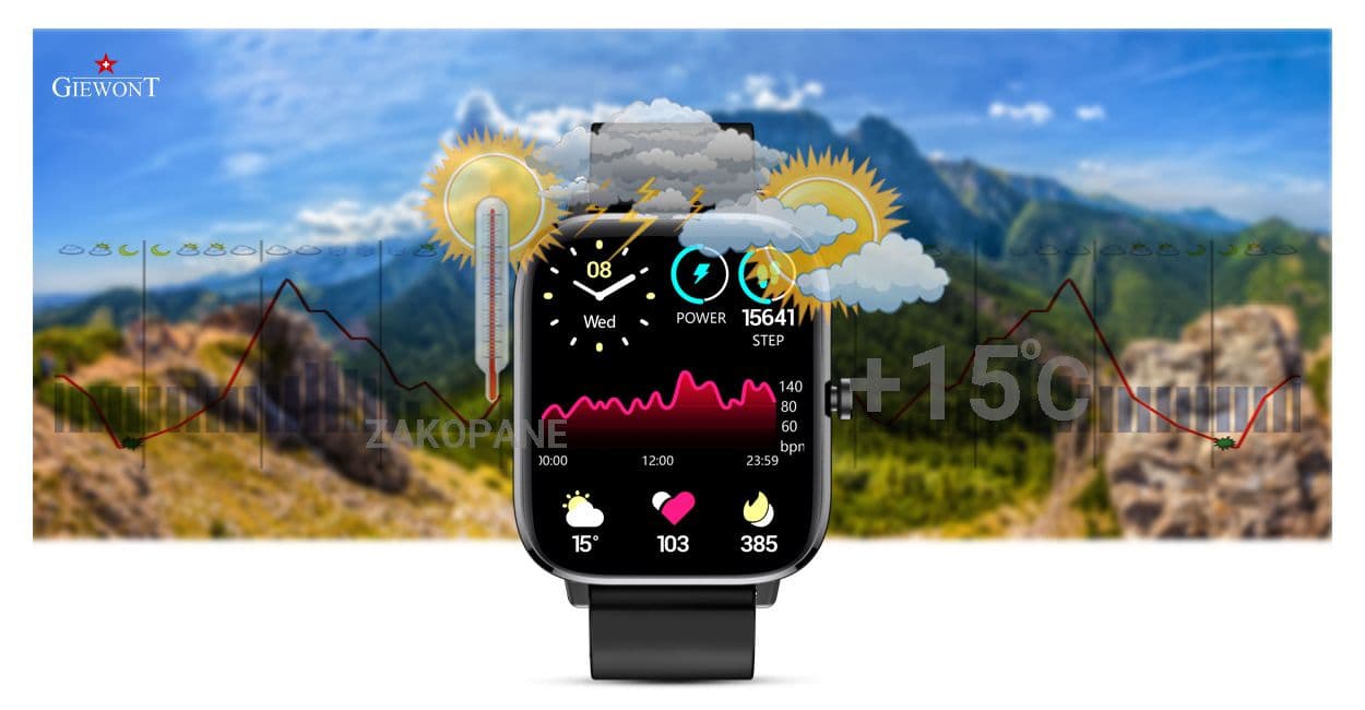 Smartwatch GIEWONT Dynamic SmartCall GW230-2 - Carbon/Carbon