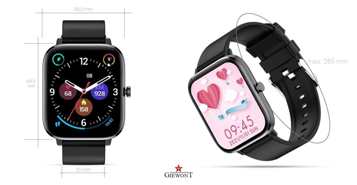 Smartwatch GIEWONT Dynamic SmartCall GW230-2 - Carbon/Carbon