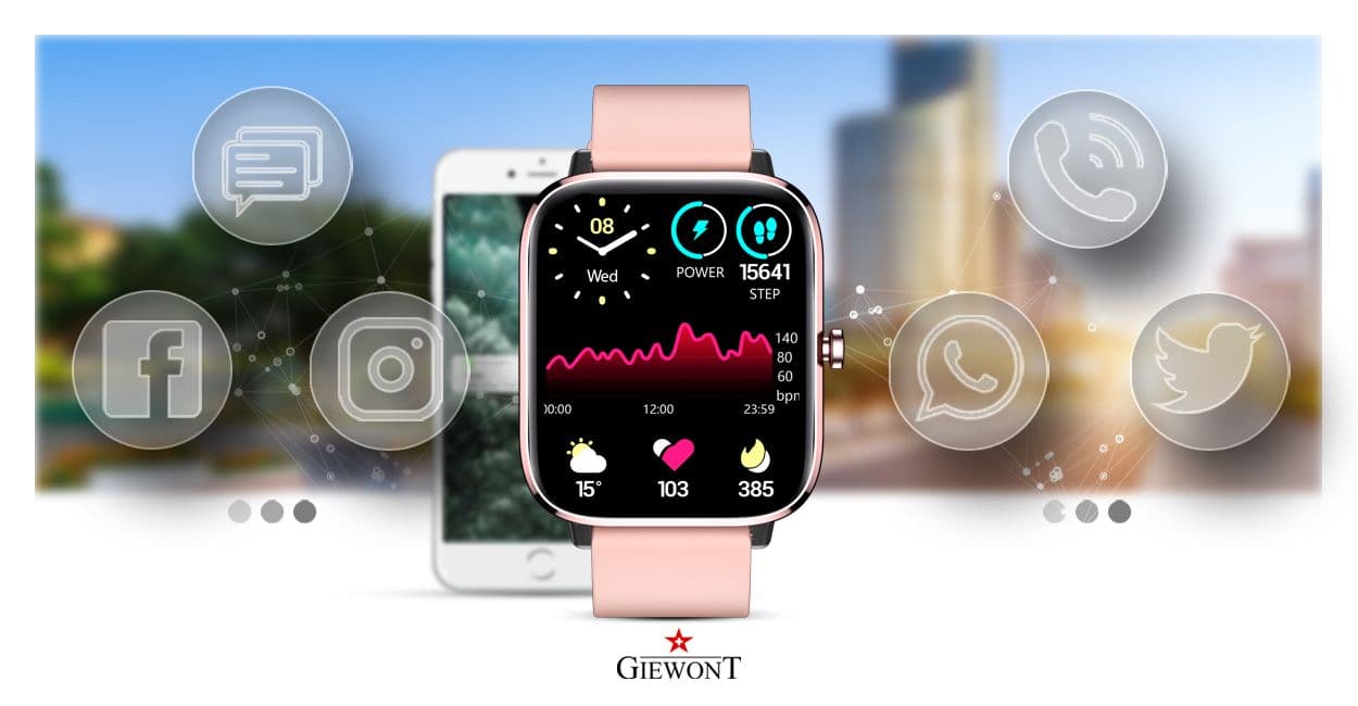 Smartwatch GIEWONT Dynamic SmartCall GW230-1 - Rose Gold/Powder Pink