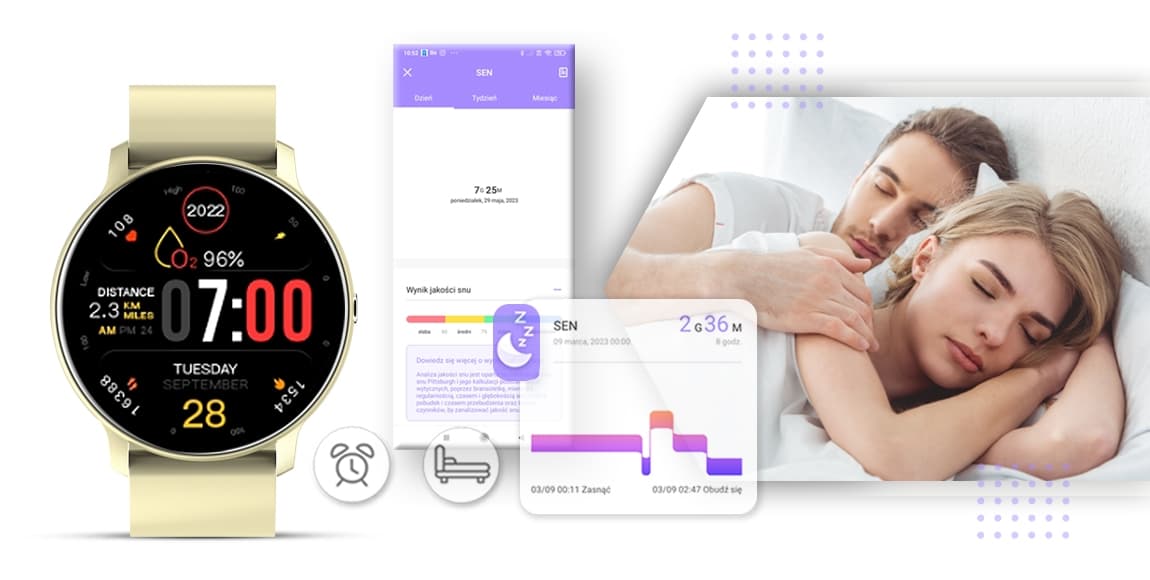 Smartwatch GIEWONT Sport Around GW120-6 - Ivory Effect