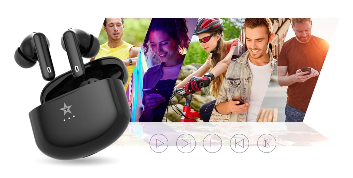 Słuchawki bezprzewodowe GIEWONT RealSound PRO ANC ENC GWS800-1 Czarne