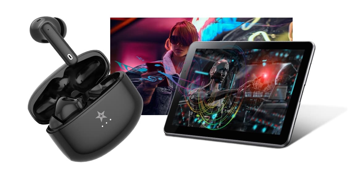 Słuchawki bezprzewodowe GIEWONT RealSound PRO ANC ENC GWS800-1 Czarne