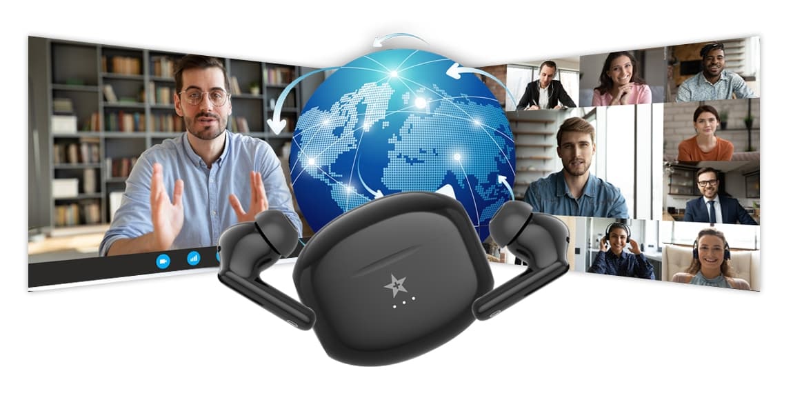 Słuchawki bezprzewodowe GIEWONT RealSound PRO ANC ENC GWS800-1 Czarne