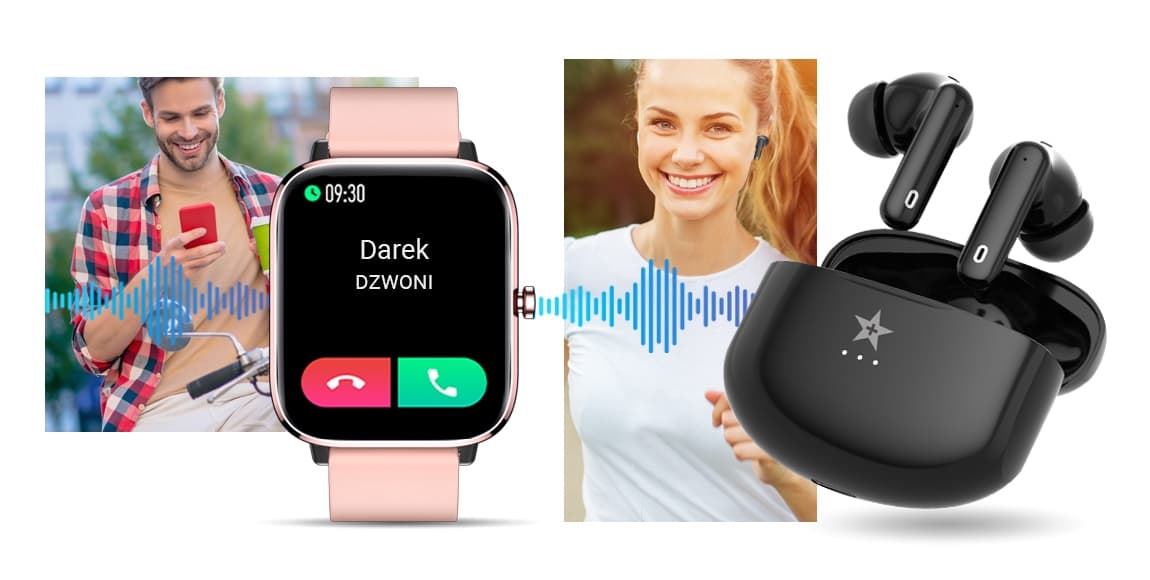 Słuchawki bezprzewodowe GIEWONT RealSound PRO ANC ENC GWS800-1 Czarne