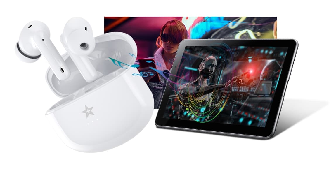 Słuchawki bezprzewodowe GIEWONT RealSound PRO ANC ENC GWS800-2 Białe