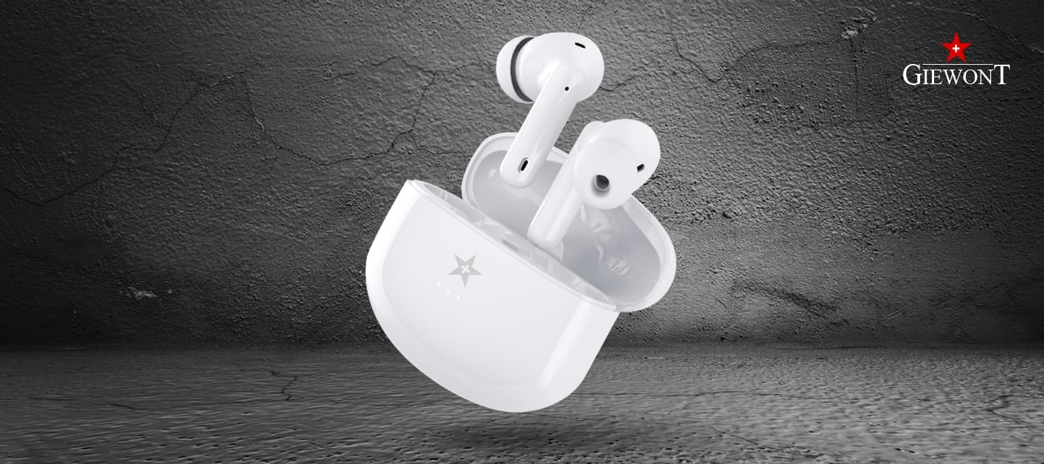 Słuchawki bezprzewodowe GIEWONT RealSound PRO ANC ENC GWS800-2 Białe