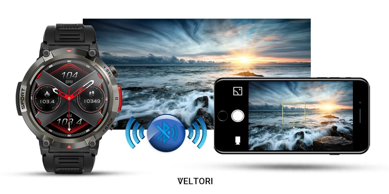 Smartwatch VELTORI VT140-1 Czarny Pasek Silikonowy