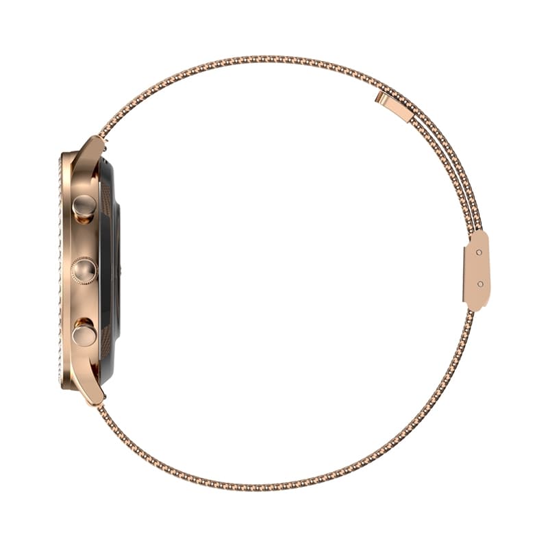 Smartwatch Damski VELTORI VT310-1 Złota Bransoleta + Różowy Pasek Silikonowy