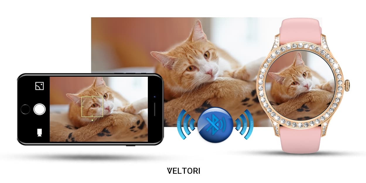 Smartwatch Damski VELTORI VT360-1 Różowy Pasek Silikonowy