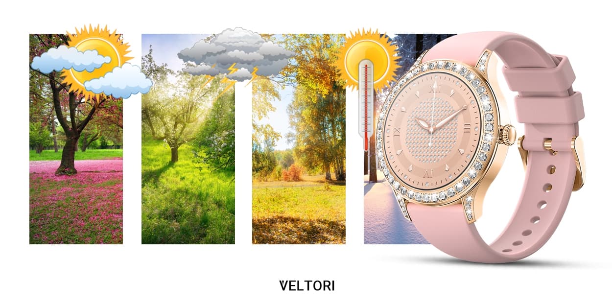 Smartwatch Damski VELTORI VT360-1 Różowy Pasek Silikonowy