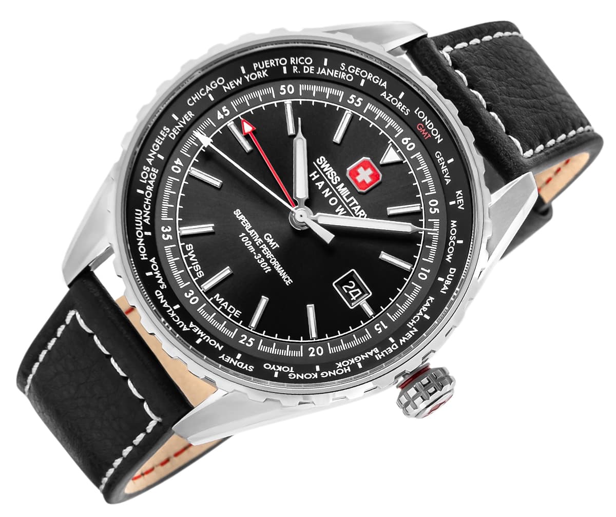 Zegarek Męski SWISS MILITARY HANOWA Afterburn GMT SMWGB0003201 + BOX