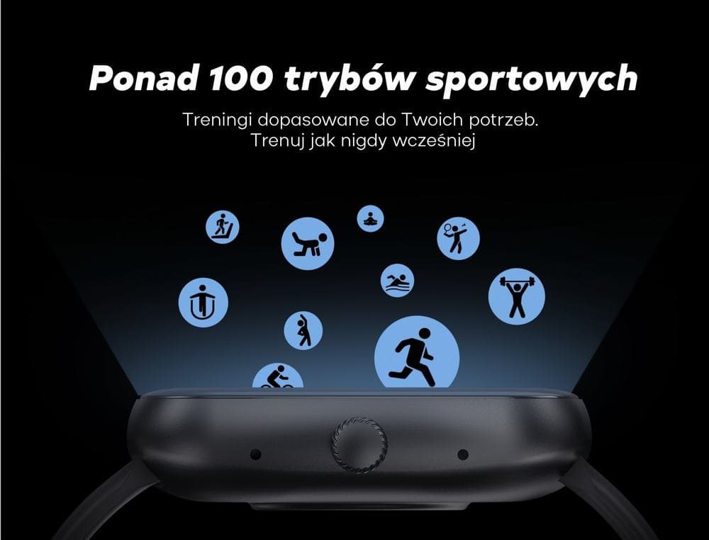 Smartwatch Męski GRAVITY GT18-6 Czarny Pasek Silikonowy + Granatowy Pasek