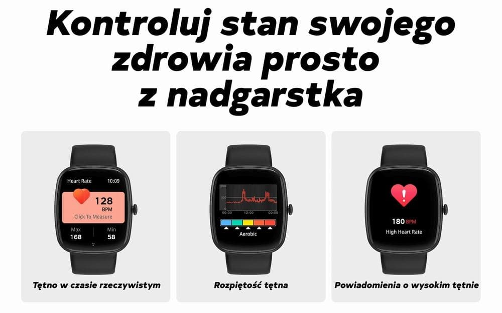Smartwatch Damski GRAVITY GT18-7 Beżowy Pasek Silikonowy + Czarny Pasek