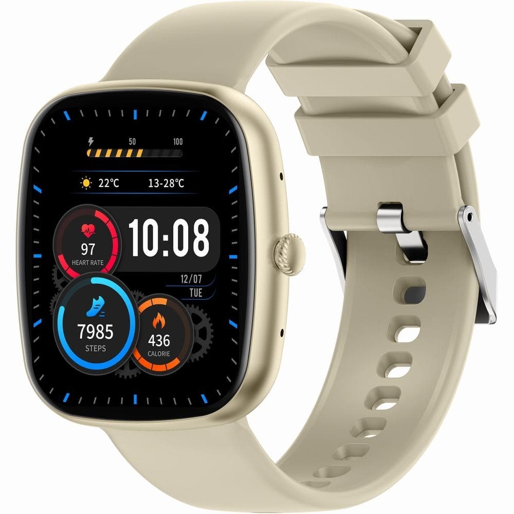 Smartwatch Damski GRAVITY GT18-7 Beżowy Pasek Silikonowy + Czarny Pasek